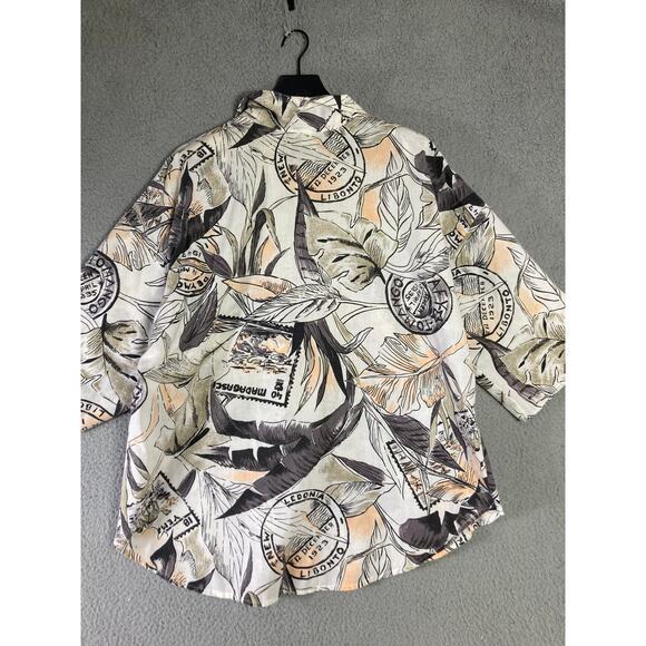 Sweet‎ n Sassy Womens XL Floral Hawaiian Shirt Multicolor Short 3/4 Sleeve - Picture 9 of 9